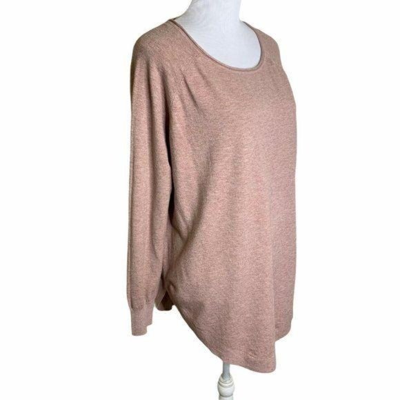 Dreamers Blush Pink Scoop Neck Round Hem Sweater - Picture 3 of 9